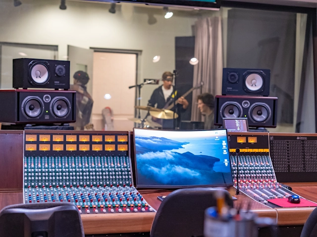 Students during a recording session