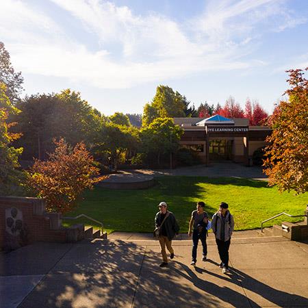 Students walking on campus