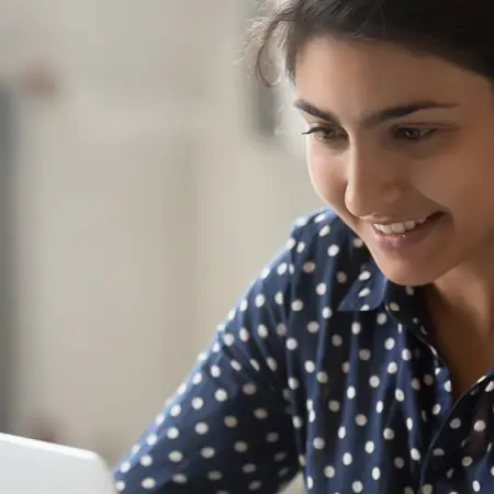 Office worker working on a laptop